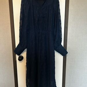 Listicle Midnight Blue Long Sleeve Dress